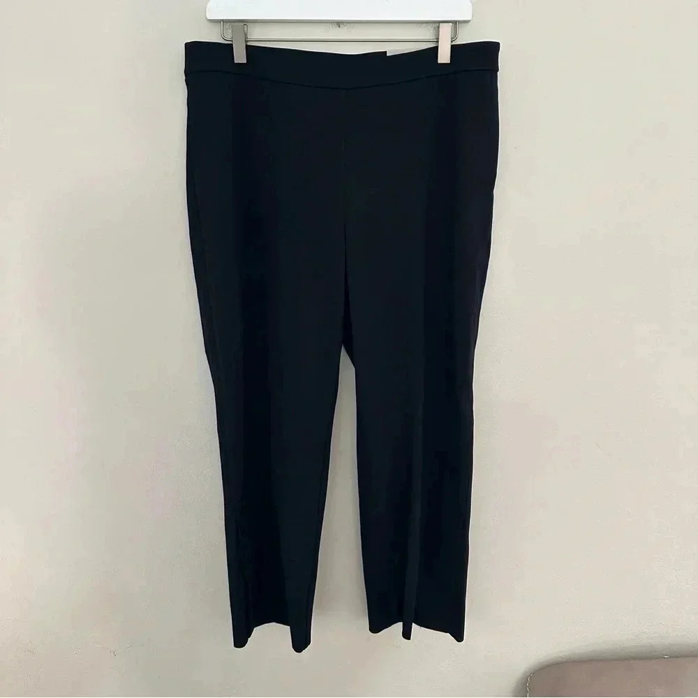 Chico's Straight Leg Side Zip Black Pants Size 12